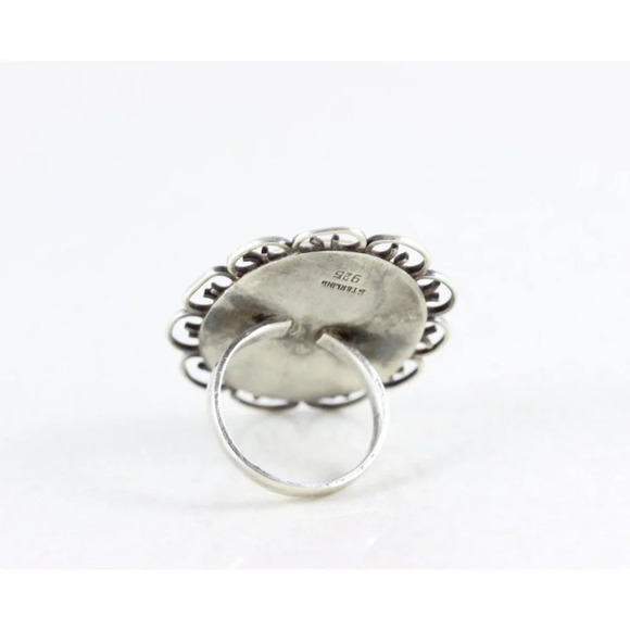 Sterling Silver Agate Ring Size 6 3/4 Large ring - Picture 7 of 7